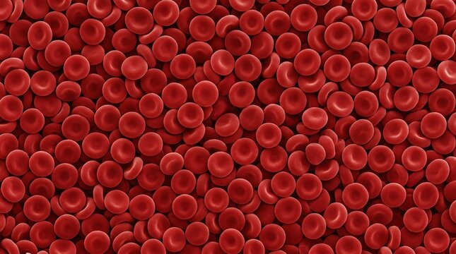 Red blood cells crowd the entire microscopic space to illustrate the complex biological nature of human circulatory systems and medical research in a vivid and scientifically accurate environment.