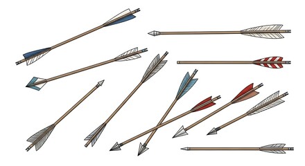 Fototapeta premium Set of hand drawn arrows