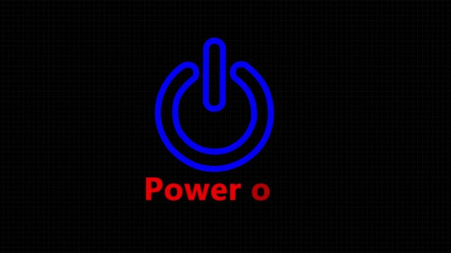  Power off icon animation with black background 4k motion video animation.