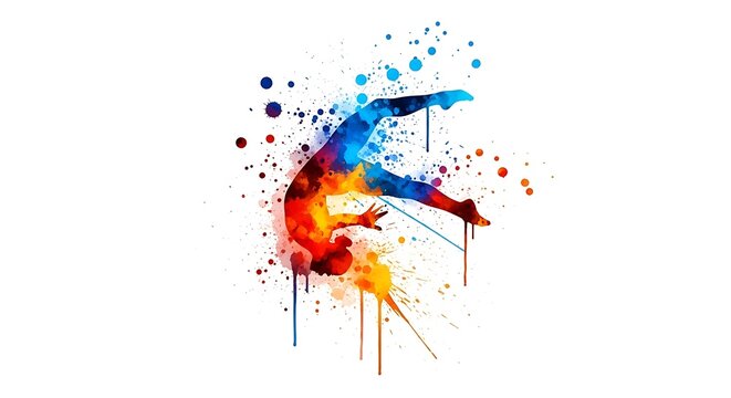Abstract gymnastics illustration