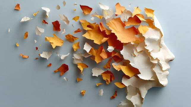 Mind and memory concept, representing the fragility of human mind 
