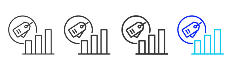 Obraz premium Brand Value Icon Collection Creative Outline Style Investment Strategy Thickness Variations Modern Finance Business Growth Risk Management Vector Set Premium