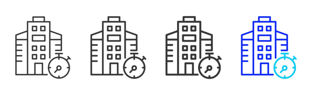 Time Investment Icon Collection Creative Outline Style Investment Strategy Thickness Variations Modern Finance Business Growth Risk Management Vector Set Premium