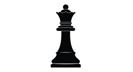 Black chess queen silhouette on a white background isolated vector illustration of a regal game piece high quality professional detailed modern © Tushar02