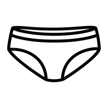 Simple line drawing of women's underwear on white background