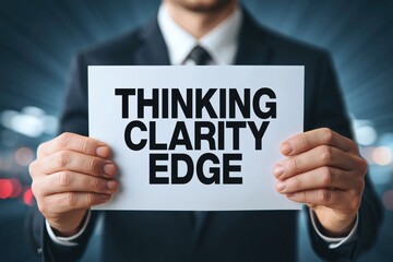 Obraz premium Corporate Executive Emphasizing the Thinking Clarity Edge Advantage
