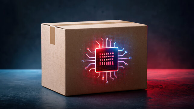 Package box shipping box cardboard box circuit microchip technology e commerce delivery parcel
