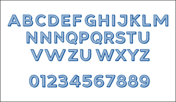 Colorful alphabet letters and numbers set isolated on transparent background, Vector