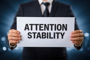 Obraz premium Businessman Displaying the Concept of Attention Stability
