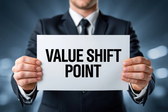 Executive Holding a Value Shift Point Sign