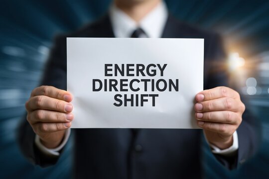 Businessman Displaying an Energy Direction Shift