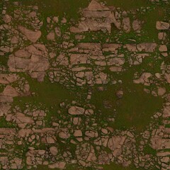 Fototapeta premium Seamless Over Head Rock and Grass Ground Soil Texture