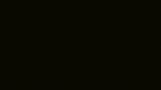 A dark background is sparsely populated with tiny, bright, golden specks that appear as a subtle, shimmering starfield effect.