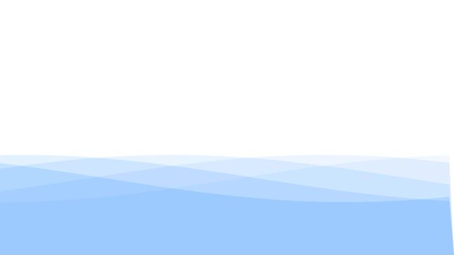 Abstract geometric waves of light blue overlap and transition on a white background, creating a sense of serene motion.