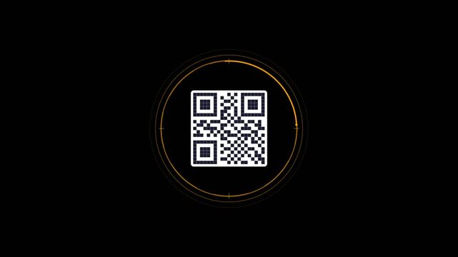 Digital QR Code Scanning Animation with Verification Checkmark