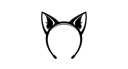 Black cat ears headband, costume accessory, isolated on white background © Duki