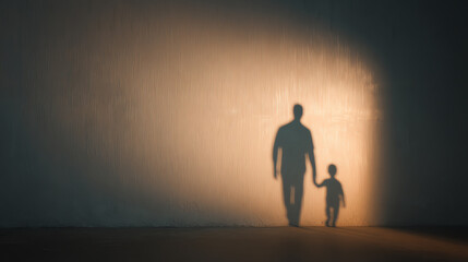 Obraz premium A heartwarming moment of a parent and child walking together, symbolizing love and connection in a serene setting.