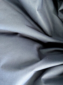 Close up of crumpled thick fabric folded