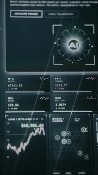AI-powered market monitoring interface tracking BTC, ETH, SOL and EUR performance