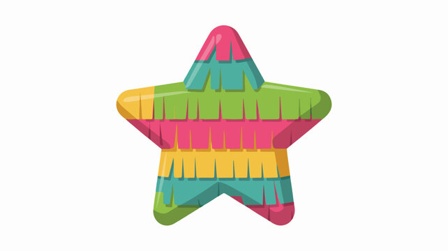 Colorful star shaped pinata for kids birthday party celebration vector
