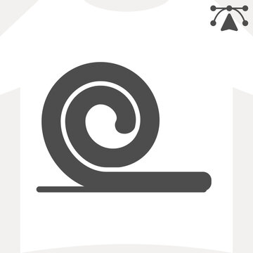 Yoga mat solid icon, flexibility, yoga concept. Vector graphics. Practicing yoga, carpet sign and editable stroke, glyph style icon for mobile or web design.
