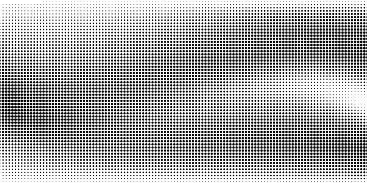 Monochrome halftone background with a gradient of dots creating a modern and minimalist design element EPS vector