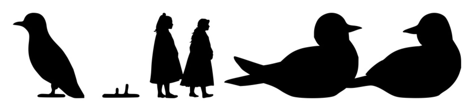 Digital twin silhouette set with solid black icon on white background featuring digital twin, silhouette, black icon with virtual representation and digital simulation