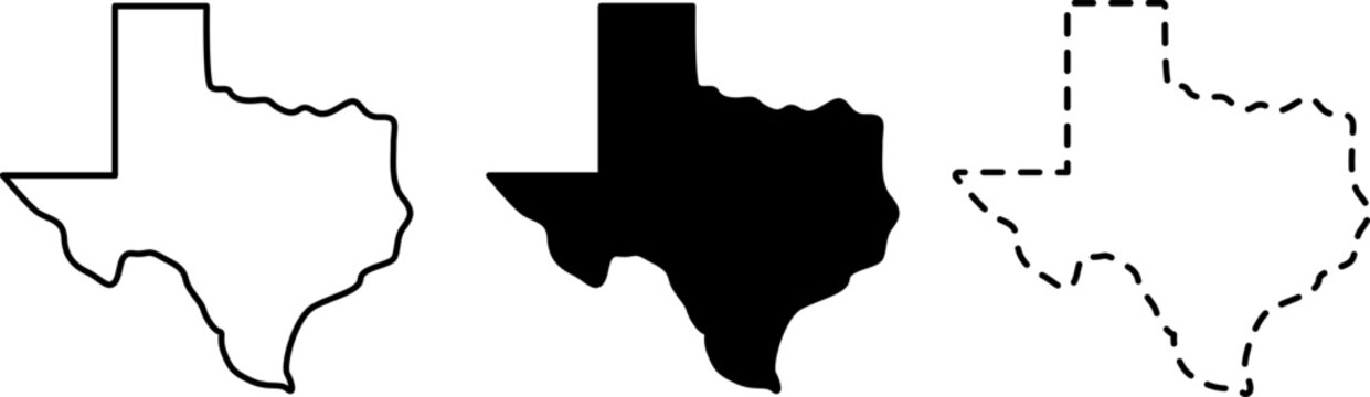 Set of texas state map icons