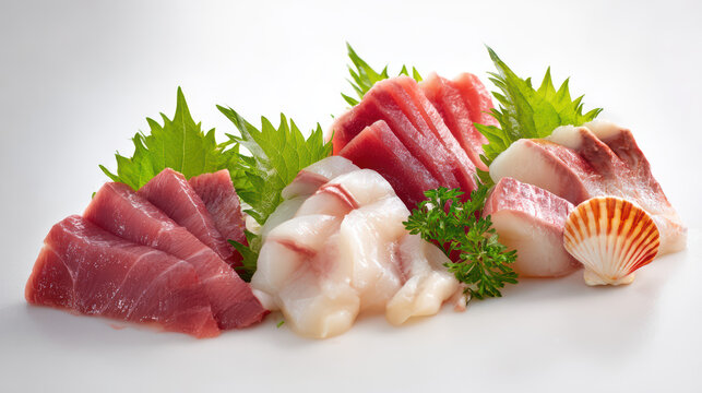 crystal clear sashimi platter with expertly sliced raw fish