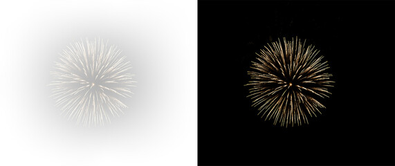 Obraz premium Festive pyrotechnic display with radiant glitter trails and celebratory burst PNG