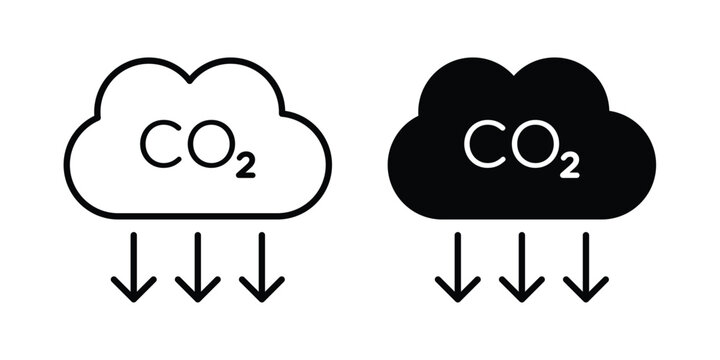 CO2 emissions icon vector symbol design set for web
