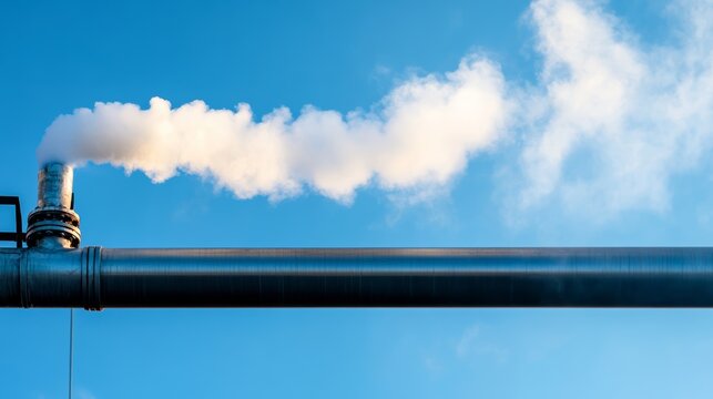 Industrial emissions monitoring factory environment photography urban landscape close-up view air quality impact