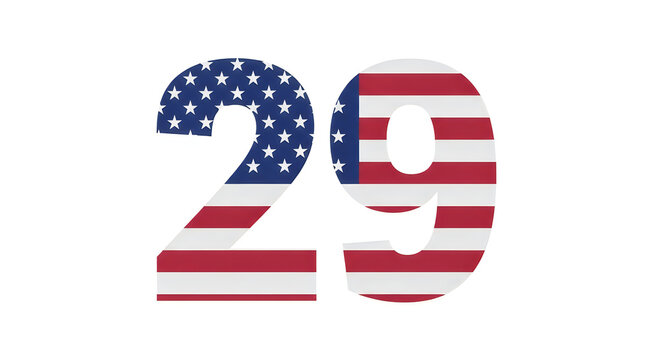 American flag patterned number twenty nine