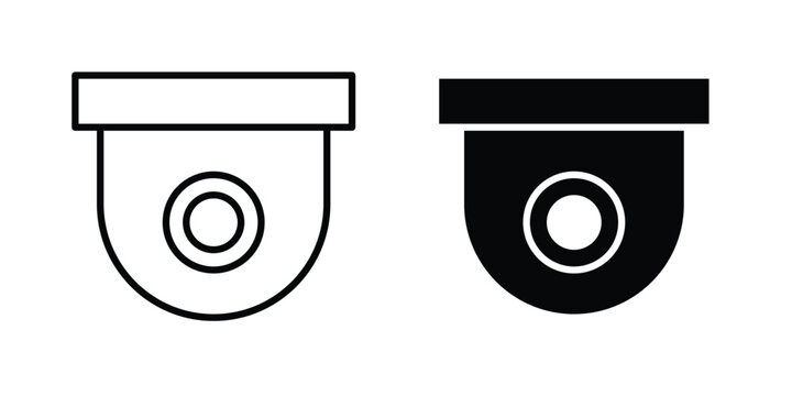 Dome cctv camera icon vector symbol design set for web