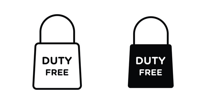 Duty free icon vector symbol design set for web