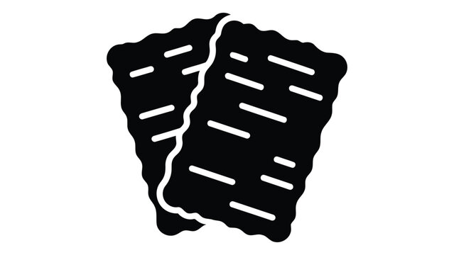 Roasted seaweed sheets icon isolated on white background