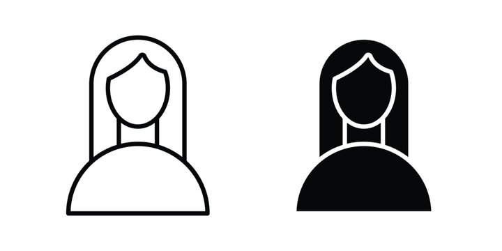 female icon vector symbol design set for web
