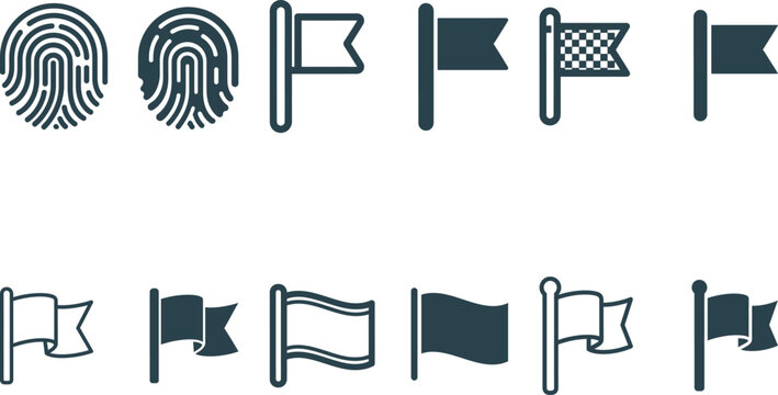 Flags and Fingerprint Icons