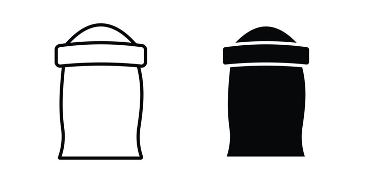 Flour bag icon vector symbol design set for web