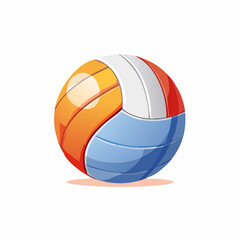 Fototapeta premium Volleyball with Orange, Blue, and White Panels
