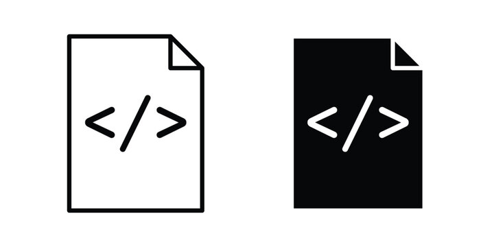 HTML script icon vector symbol design set for web