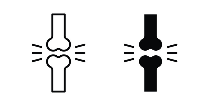 Human knee bone joint icon vector symbol design set for web