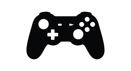 Video game controller silhouette on a white background black gamepad icon for gaming and entertainment high quality professional detailed modern elegant © VoDesign02