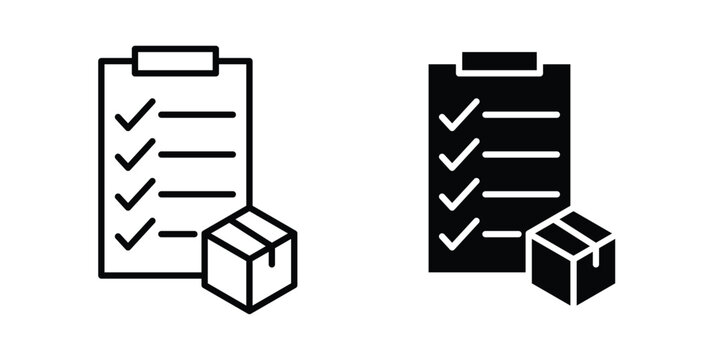 Inventory control icon vector symbol design set for web