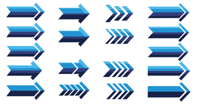 Blue Vector Arrows Collection