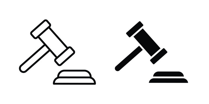 law gavel icon vector symbol design set for web