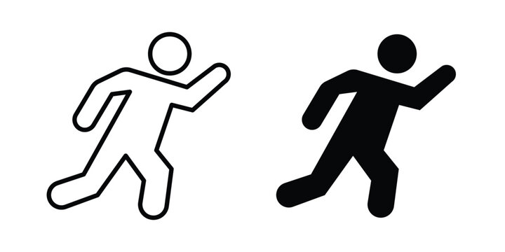 Man fast run icon vector symbol design set for web