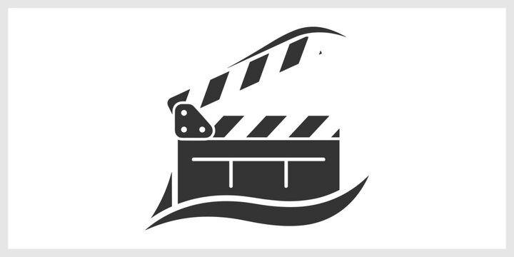 Minimalist Clapperboard Icon for Film and Video Production