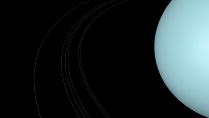 Realistic Uranus Planet in the outer space. High detailed texture. 3d illustration © Wublie