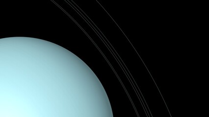 Realistic Uranus Planet in the outer space. High detailed texture. 3d illustration © Wublie